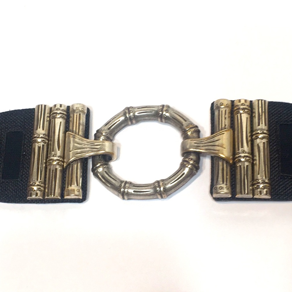 Chico's Black and Gold Bamboo Style Belt